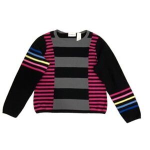 Liz Claiborne Petite Multi-color Stripe Sweater Knit Top - EUC